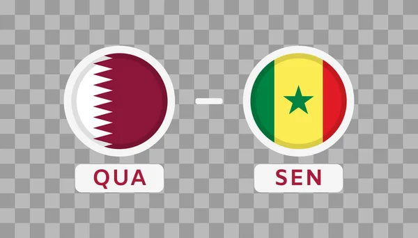 Κατάρ Εναντίον Σενεγάλη Match Design Element Σημαίες Εικόνες Απομονωμένες Διαφανές — Διανυσματικό Αρχείο