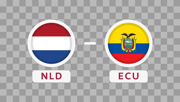 Netherlands Ecuador Match Design Element Příznaky Ikony Izolované Průhledném Pozadí — Stockový vektor