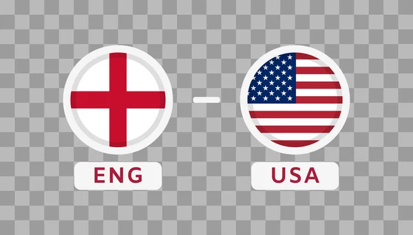 England Usa Match Design Element Flaggor Ikoner Isolerade Transparent Bakgrund — Stock vektor