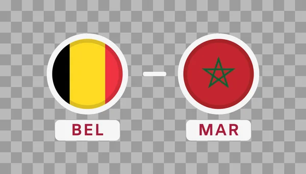 Belgien Gegen Marokko Match Design Element Flaggen Symbole Isoliert Auf — Stockvektor