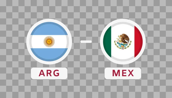 Аргентина Проти Мексиканського Варіанту Дизайну Прапори Ізольовані Прозорому Тлі Чемпіонат — стоковий вектор