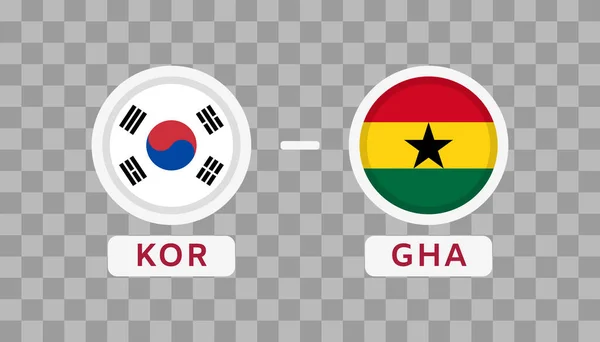 Νότια Κορέα Εναντίον Γκάνα Match Design Element Σημαίες Εικόνες Απομονωμένες — Διανυσματικό Αρχείο