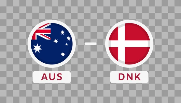 Australien Dänemark Football Match Design Element Flaggen Symbole Isoliert Auf — Stockvektor