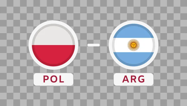 Polonia Argentina Match Design Element Bandiere Icone Isolate Sfondo Trasparente — Vettoriale Stock