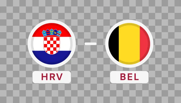 Croatie Belgique Match Design Element Icônes Drapeaux Isolés Sur Fond — Image vectorielle