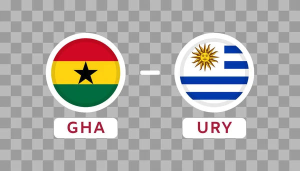 Γκάνα Εναντίον Ουρουγουάη Match Design Element Σημαίες Εικόνες Απομονωμένες Διαφανές — Διανυσματικό Αρχείο