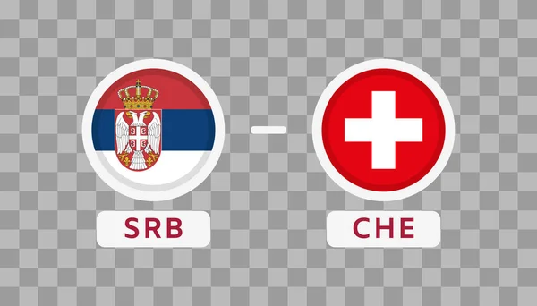 Serbia Suiza Match Design Element Banderas Iconos Aislados Sobre Fondo — Vector de stock