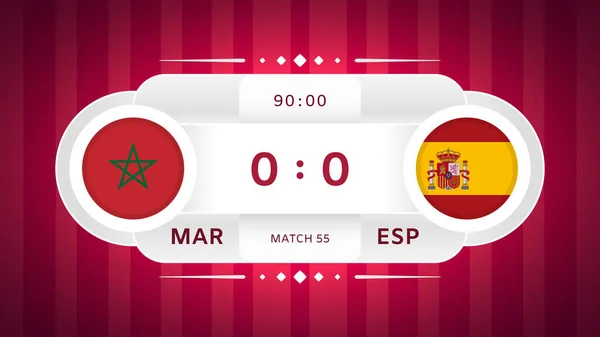 Maroko Španělsko Match Design Element Ikony Vlajek Izolované Stylizovaném Červeně — Stockový vektor