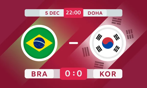 Brasil Coreia Sul Match Design Element Bandeiras Ícones Com Transparência — Vetor de Stock