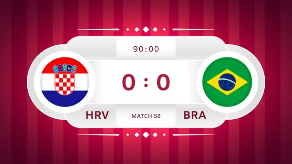 Chorvatsko Brazílie Match Design Element Ikony Vlajek Izolované Stylizovaném Červeně — Stockový vektor