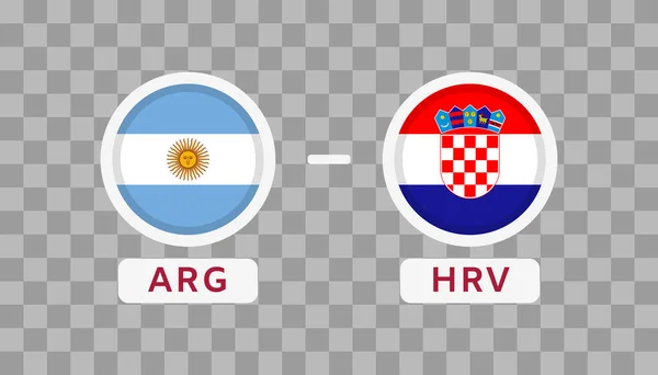 Argentine Croatie Match Design Element Icônes Drapeaux Isolés Sur Fond — Image vectorielle