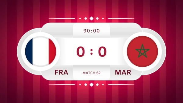 Frankrijk Marokko Match Design Element Vlagpictogrammen Geïsoleerd Gestileerde Rood Gestreepte — Stockvector