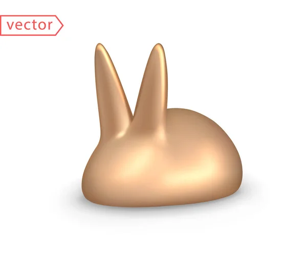 Charming Rabbit Illustration Cute Golden Rabbit Figurine Decorative Design Element — Vetor de Stock