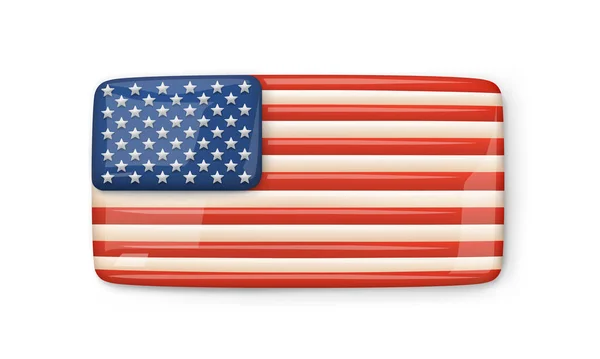 Americký Vlajkový Medailon Vintage Vlajkový Odznak Koncepční Symbol Spojených Států — Stockový vektor