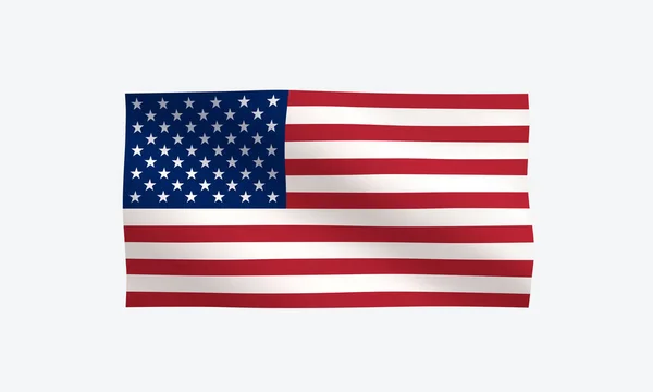 Birleşik Devletler Bayrak Simgesi Resmi Abd Bayrağı Rüzgarda Dalgalanıyor Amerikan — Stok Vektör
