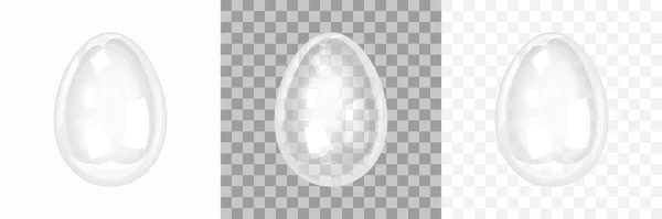Velikonoční Vejce Křišťálové Skleněné Vejce Izolované Průhledném Bílém Pozadí Vymazat — Stockový vektor