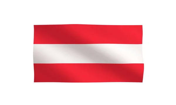 Oostenrijk Vlag Pictogram Officiële Oostenrijkse Vlag Wapperend Wind Symbool Van — Stockvector