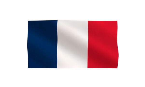 Ikona Flagi Francji Oficjalna Francuska Flaga Wisi Wietrze Symbol Francji — Wektor stockowy