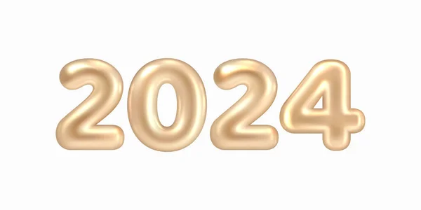 2024 Χρυσός Αριθμός Για 2024 Κάρτα Πρωτοχρονιάς Χριστουγεννιάτικα Στολίδια Καλά — Διανυσματικό Αρχείο