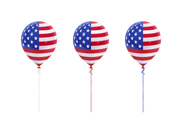 Balloons Style Usa Flag Design Elements Holidays Independence Day 4Th — Stock Vector