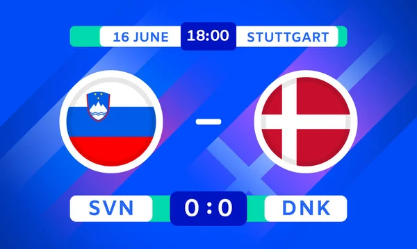 Slowenien Gegen Dänemark Match Design Element Flaggen Icons Mit Transparenz — Stockvektor