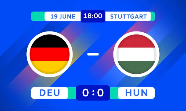 Γερμανία Εναντίον Ουγγαρίας Match Design Element Σημαίες Εικόνες Διαφάνεια Που — Διανυσματικό Αρχείο