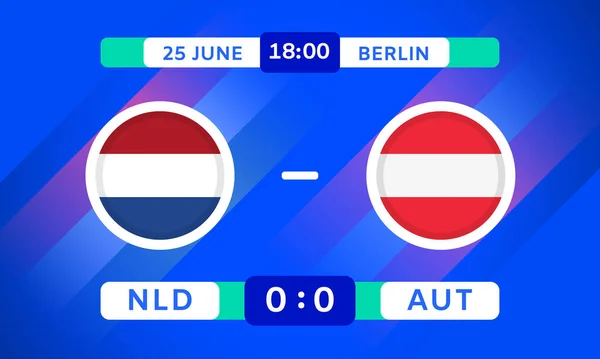 Ολλανδία Εναντίον Αυστρίας Match Design Element Σημαίες Εικόνες Διαφάνεια Που — Διανυσματικό Αρχείο