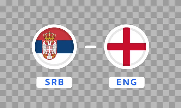 Сербия Против Англии Дизайн Элемент Иконки Флага Выделены Прозрачном Фоне — стоковый вектор