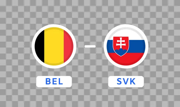 Belgique Slovaquie Match Design Element Icônes Drapeau Isolé Sur Fond — Image vectorielle