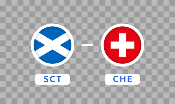 Scotland Switzerland Match Design Element Icônes Drapeau Isolé Sur Fond — Image vectorielle