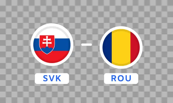Ρουμανία Εναντίον Σλοβακίας Match Design Element Εικόνες Σημαιών Απομονωμένες Διαφανές — Διανυσματικό Αρχείο