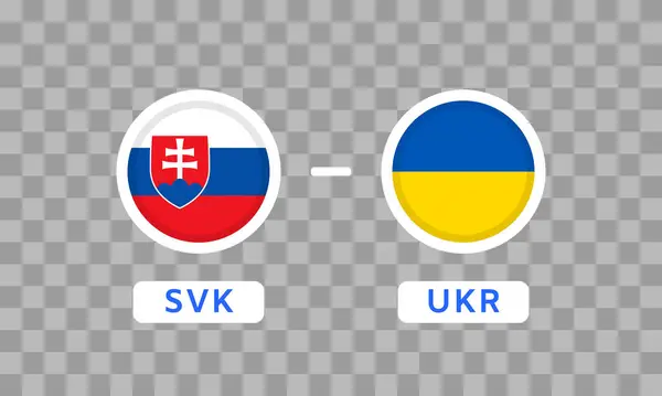 Σλοβακία Εναντίον Της Ουκρανίας Match Design Element Εικόνες Σημαιών Απομονωμένες Εικονογράφηση Αρχείου