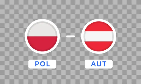 Pologne Autriche Match Design Element Icônes Drapeau Isolé Sur Fond Graphismes Vectoriels