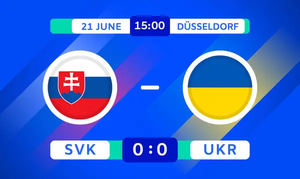 Slovakia Ukraine Match Design Element Flags Icons Transparency Isolated Blue Vector Graphics