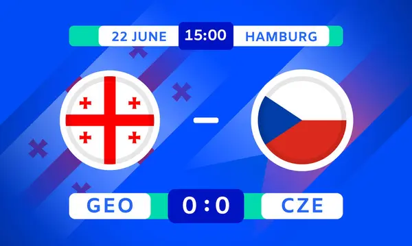 Georgia Czech Match Element Inglês Bandeiras Ícones Com Transparência Isolada Ilustrações De Stock Royalty-Free