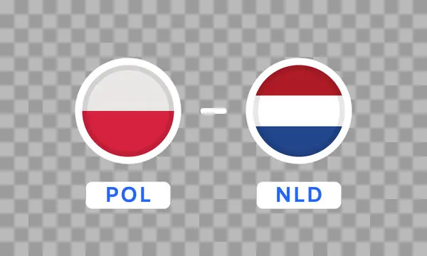Polen Gegen Niederlande Match Design Element Flaggensymbole Isoliert Auf Transparentem Stockillustration