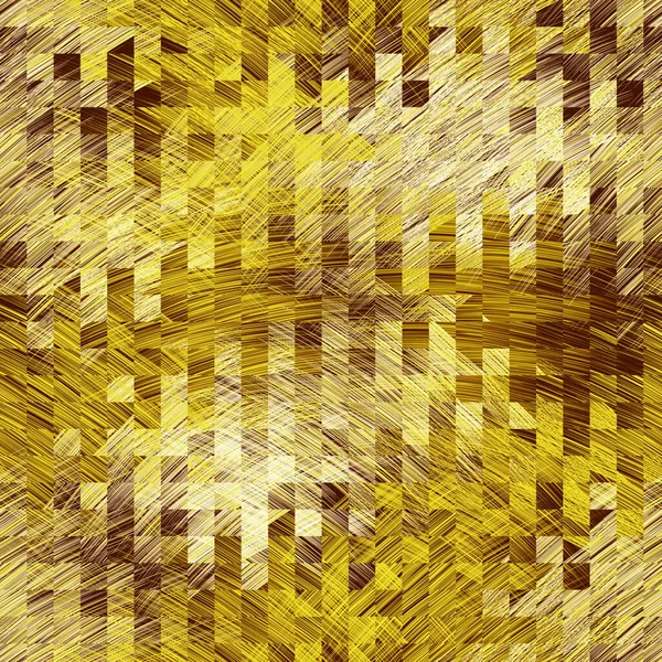 Nahtlos Karierter Hintergrund Mit Reihen Quadratischer Grunge Streifen Elemente Gelb — Stockfoto