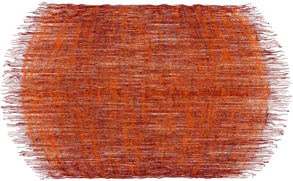 Oval Weave Grunge Striped Rug Mat Doormat Carpet Fringe Orange — Stock Vector