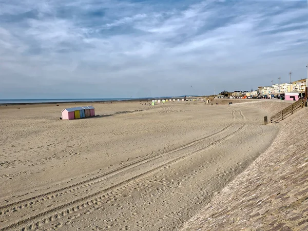 Plaża Berck Sur Mer Gmina Północno Francuskim Departamencie Pas Calais — Zdjęcie stockowe