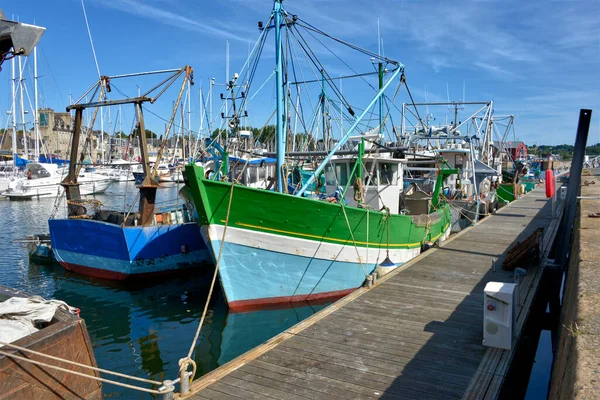 Fiskebåtar Hamnen Paimpol Kommun Departementet Ctes Armor Bretagne Nordvästra Frankrike — Stockfoto