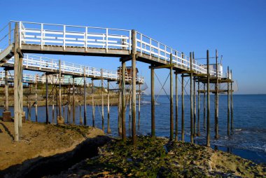 Fransa 'nın Saint Palais şehrinde Charente-Poitou bölgesinde balık avı