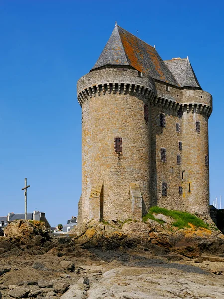 Солідарна Вежа Французькому Турі Solidor Зміцнена Вежа Трьома Пов Язаними — стокове фото