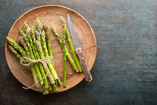 Fresh Green Asparagus Bunches Green Asparagus Top View Image — Stock Photo, Image
