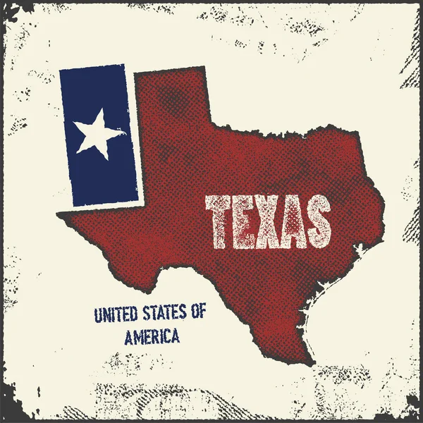 Texas Related Shirt Design Lone Star State Vintage Vector Illustration — Stock Vector
