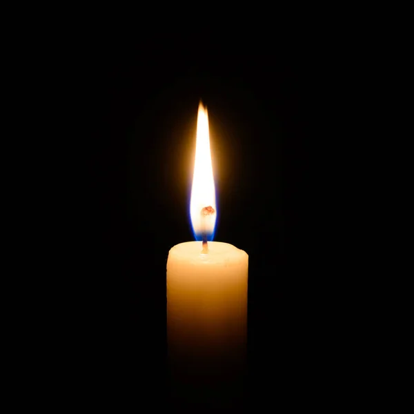 Burning Out Wax Candle Dark Background — Stock Photo, Image