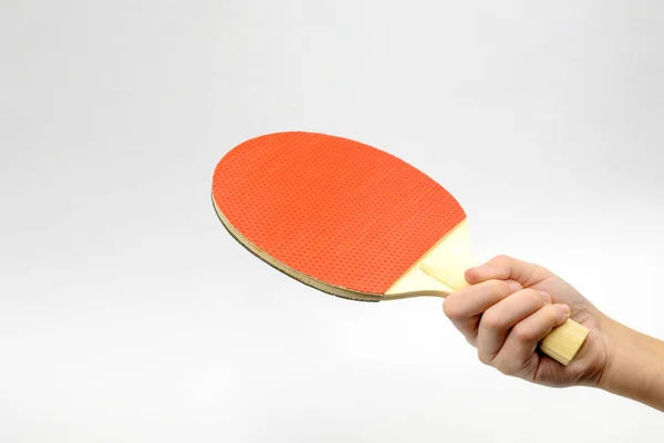 Tennis Racket Ping Pong Ball Close White Background — Stock Photo, Image