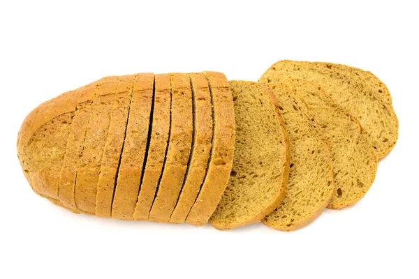 Plasterki Pysznego Chleba Żytniego Zbliżenie Białym Tle — Zdjęcie stockowe