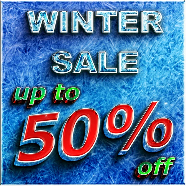 winter sale rectangular advertising for social media and web