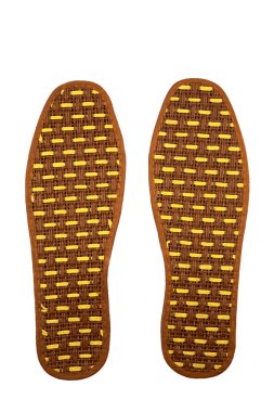 Çıkarılabilir bambu ayakkabı tabanı, kahverengi yakın çekim üst görünüm