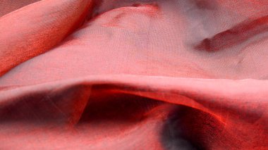 arka plan kırmızı kırışık desenli kumaş, kırmızı siyah kumaş kırışık, grunge kırışık kumaş dokusu buruşuk desen buruşuk duvar kağıdı, kapat